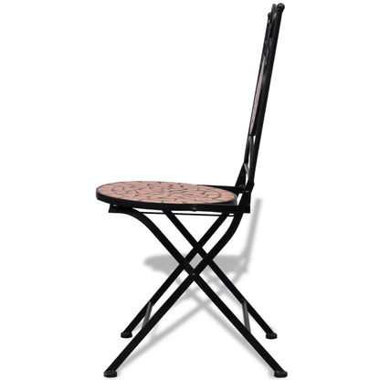 vidaXL Patio Furniture | Terracotta | Powder-coated iron, ceramic tile | Small