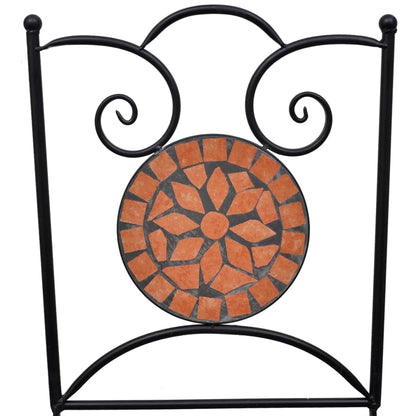 vidaXL Patio Furniture | Terracotta | Powder-coated iron, ceramic tile | Small