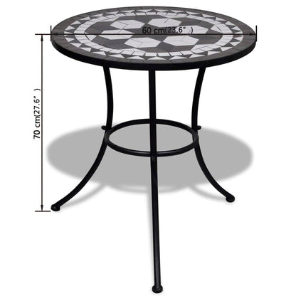 vidaXL Patio Furniture | Black and White | Powder-coated iron and ceramic