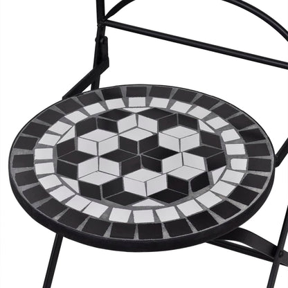 vidaXL Patio Furniture | Black and White | Powder-coated iron and ceramic