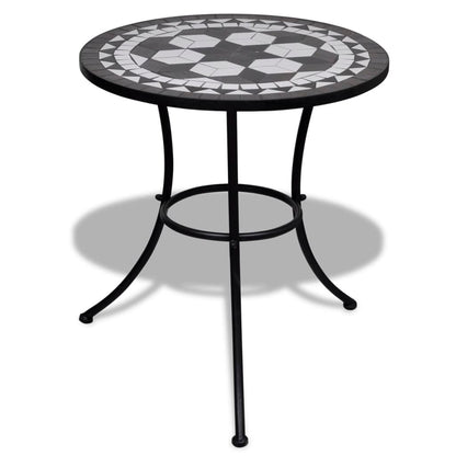 vidaXL Patio Furniture | Black and White | Powder-coated iron and ceramic