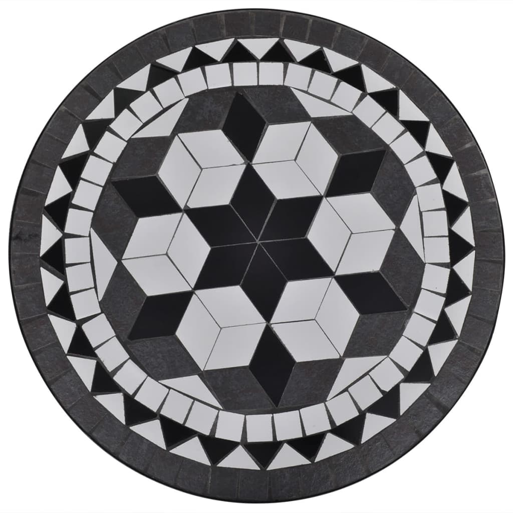 vidaXL Patio Furniture | Black and White | Powder-coated iron and ceramic