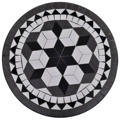 vidaXL Patio Furniture | Black and White | Powder-coated iron and ceramic