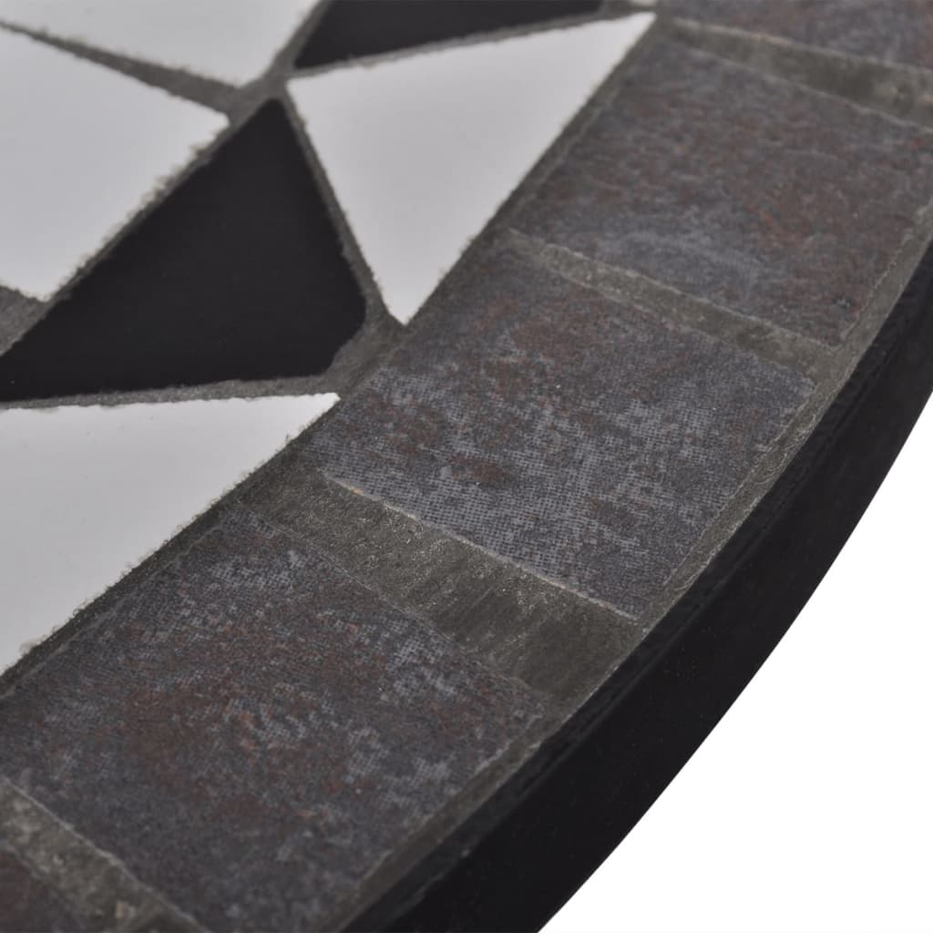 vidaXL Patio Furniture | Black and White | Powder-coated iron and ceramic