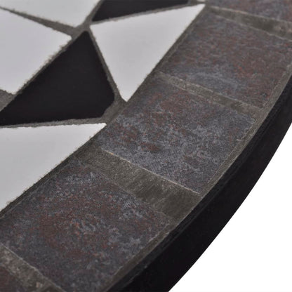 vidaXL Patio Furniture | Black and White | Powder-coated iron and ceramic