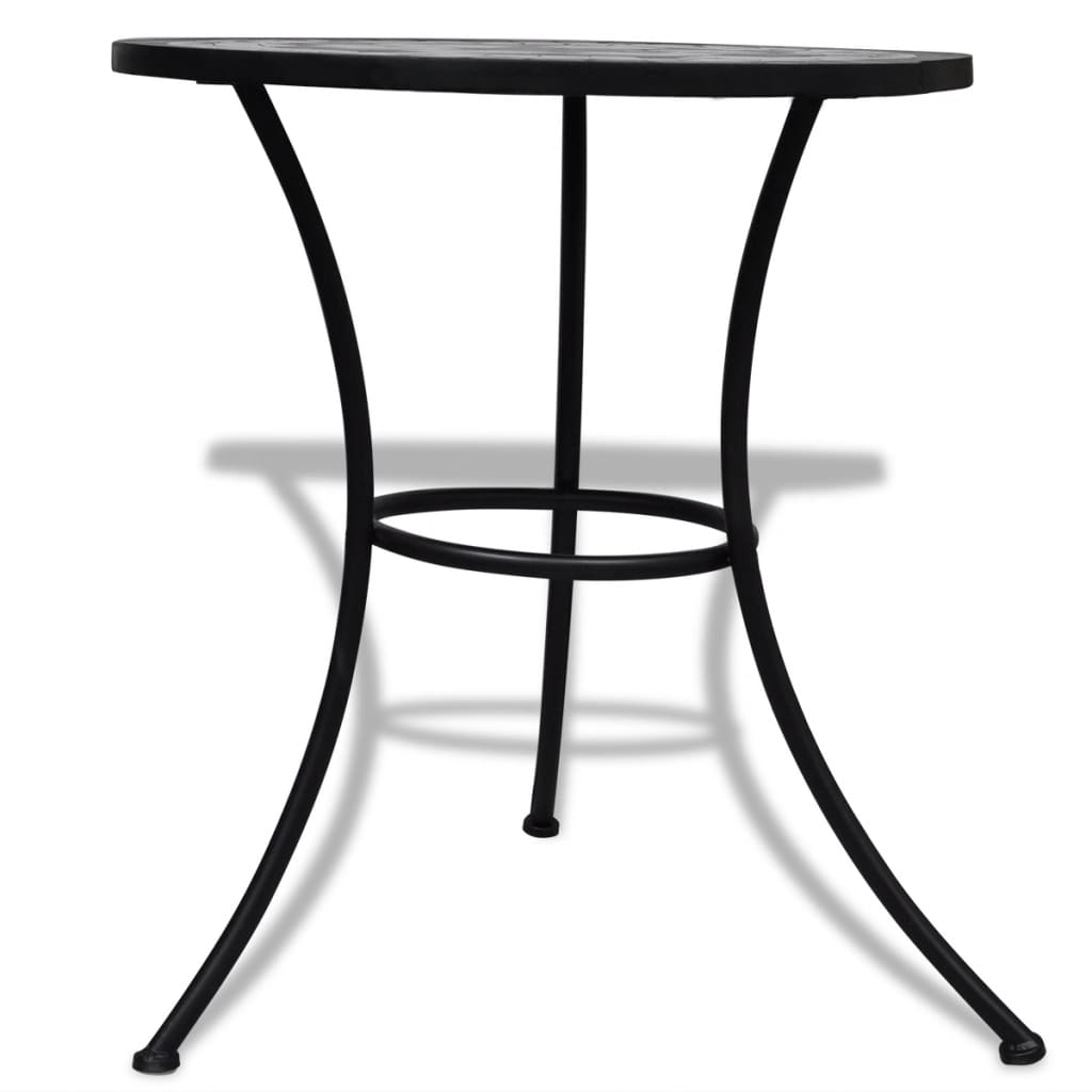 vidaXL Patio Furniture | Black and White | Powder-coated iron and ceramic