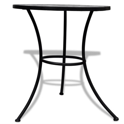 vidaXL Patio Furniture | Black and White | Powder-coated iron and ceramic