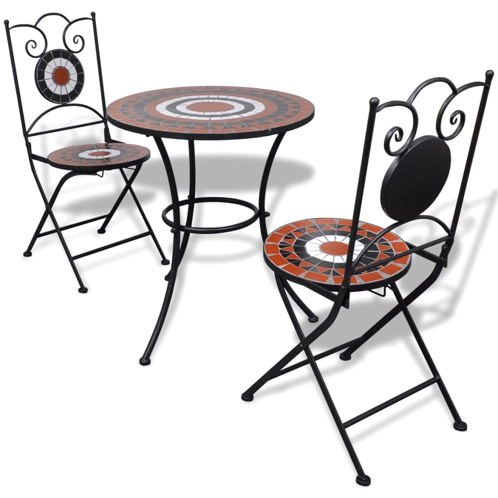vidaXL Patio Furniture | Terracotta, White | Powder-coated iron, ceramic