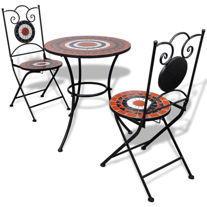 vidaXL Patio Furniture | Terracotta, White | Powder-coated iron, ceramic