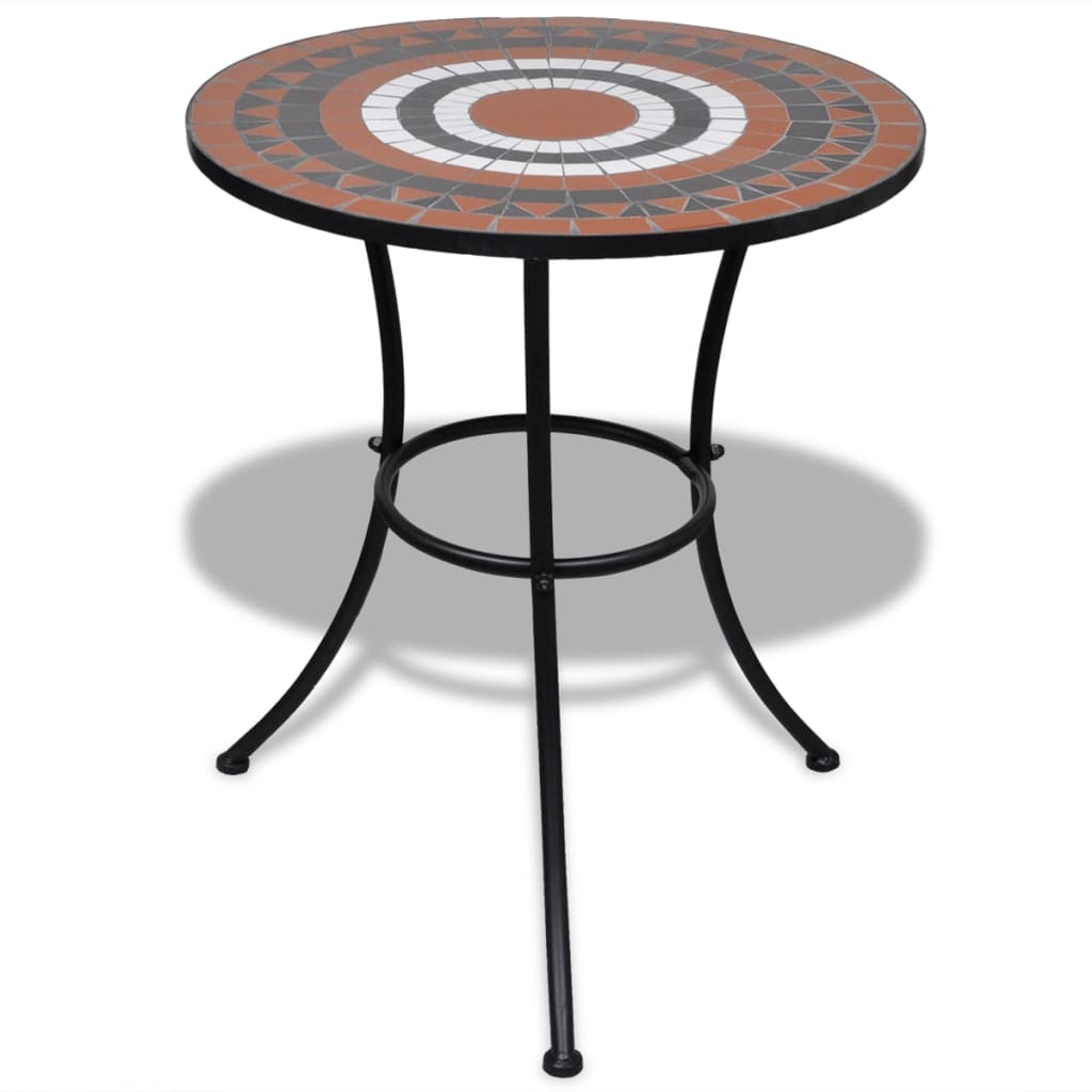 vidaXL Patio Furniture | Terracotta, White | Powder-coated iron, ceramic