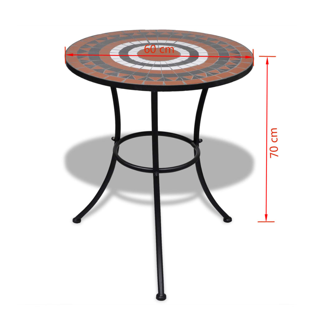 vidaXL Patio Furniture | Terracotta, White | Powder-coated iron, ceramic