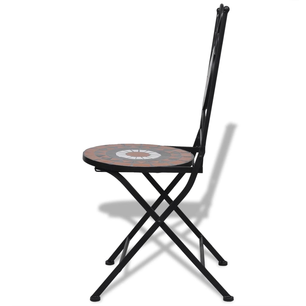 vidaXL Patio Furniture | Terracotta, White | Powder-coated iron, ceramic