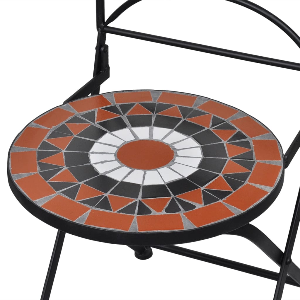vidaXL Patio Furniture | Terracotta, White | Powder-coated iron, ceramic