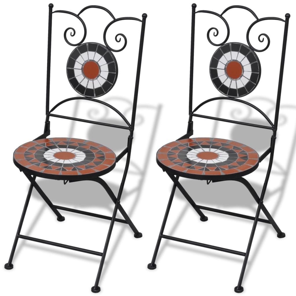 vidaXL Patio Furniture | Terracotta, White | Powder-coated iron, ceramic