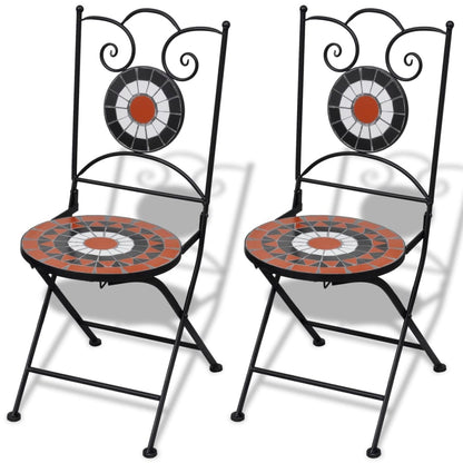 vidaXL Patio Furniture | Terracotta, White | Powder-coated iron, ceramic