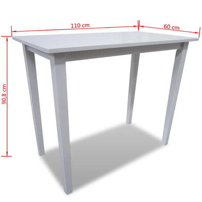 241701 vidaXL Wooden Bar Table White