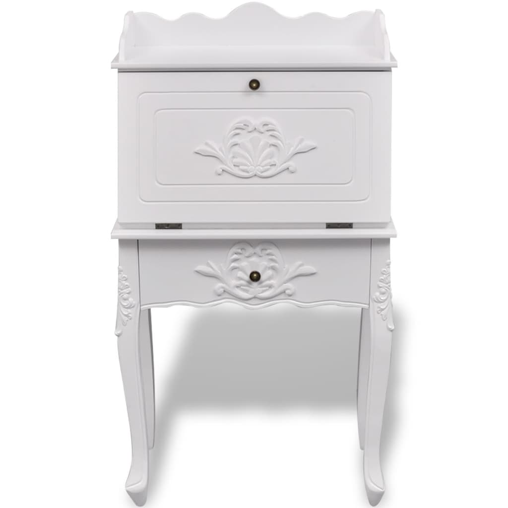 vidaXL Desk | White | MDF and Pinewood | 60 x 36.4 x 111 cm | Desk | Rectangular