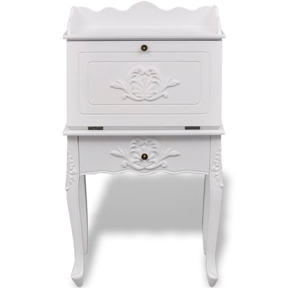 vidaXL Desk | White | MDF and Pinewood | 60 x 36.4 x 111 cm | Desk | Rectangular