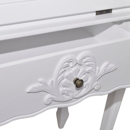 vidaXL Desk | White | MDF and Pinewood | 60 x 36.4 x 111 cm | Desk | Rectangular