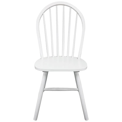 vidaXL Dining Chairs 2 pcs White Solid Rubber Wood