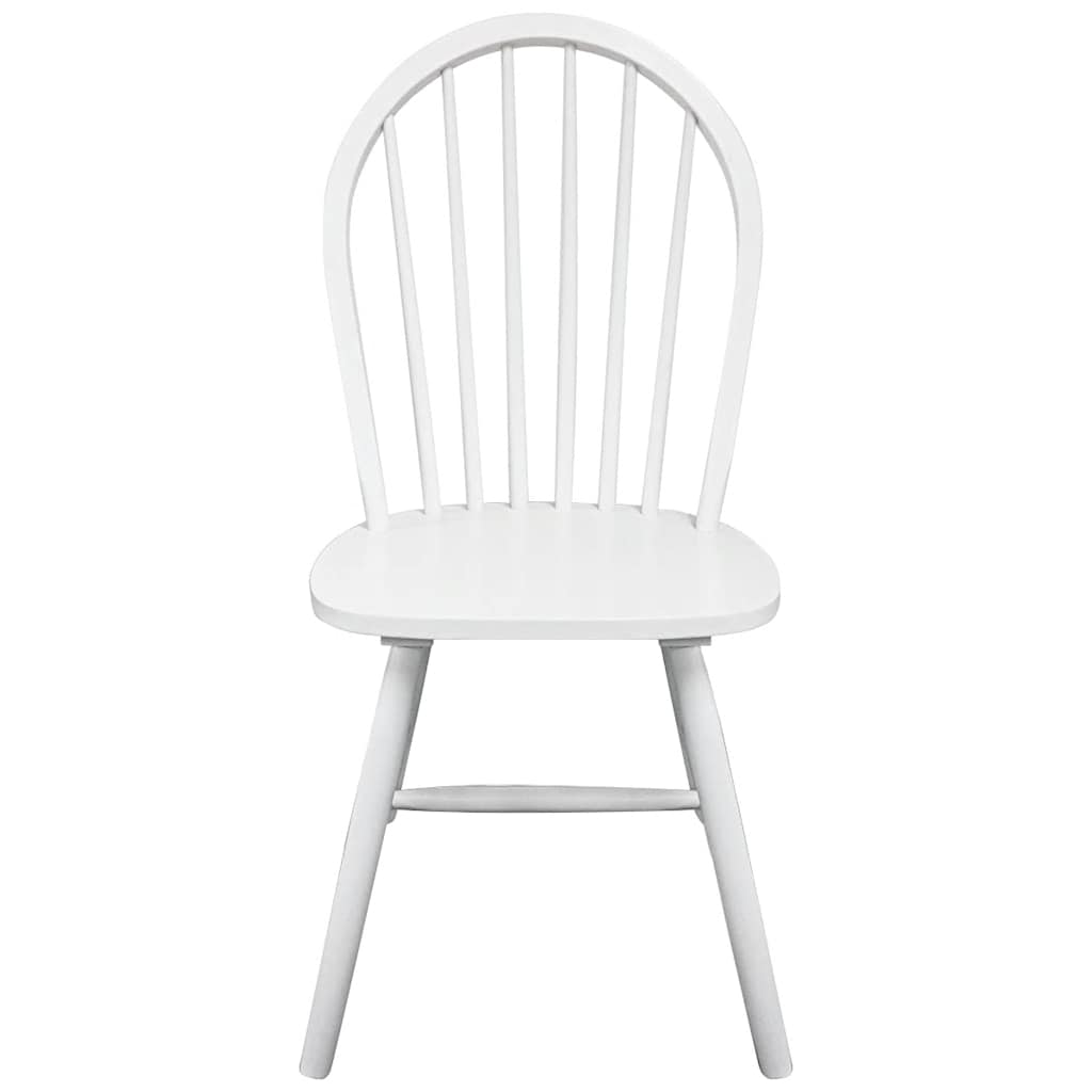 vidaXL Dining Chairs 2 pcs White Solid Rubber Wood