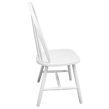 vidaXL Dining Chairs 2 pcs White Solid Rubber Wood