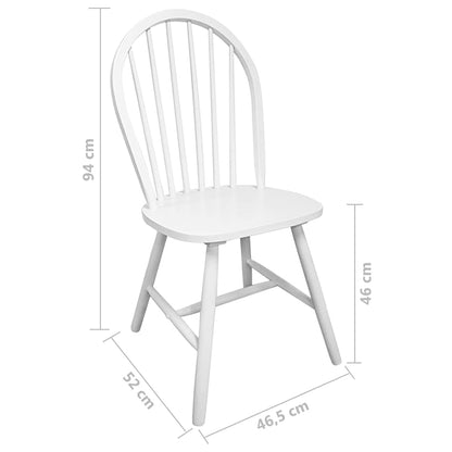 vidaXL Dining Chairs 2 pcs White Solid Rubber Wood
