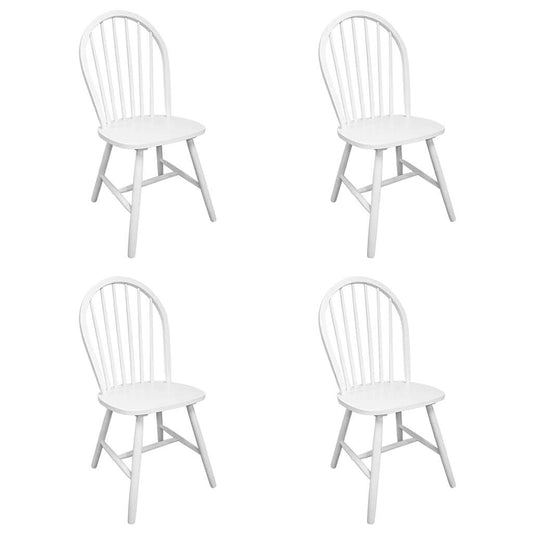 vidaXL Dining Chairs 4 pcs White Solid Rubber Wood