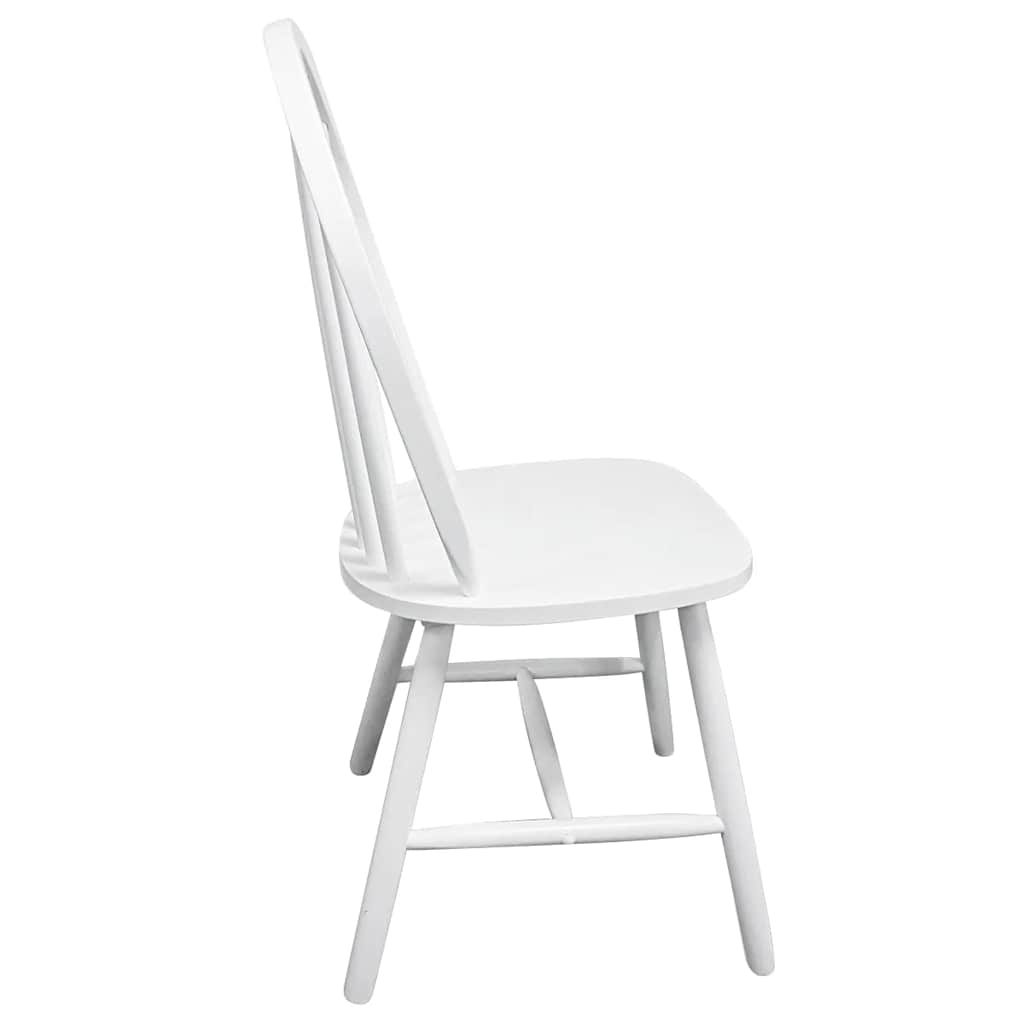 vidaXL Dining Chairs 4 pcs White Solid Rubber Wood