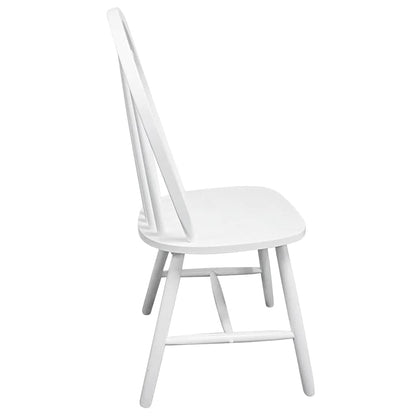 vidaXL Dining Chairs 4 pcs White Solid Rubber Wood