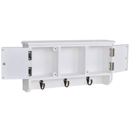 vidaXL Wall Cabinet for Keys and Jewelery with Doors and Hooks