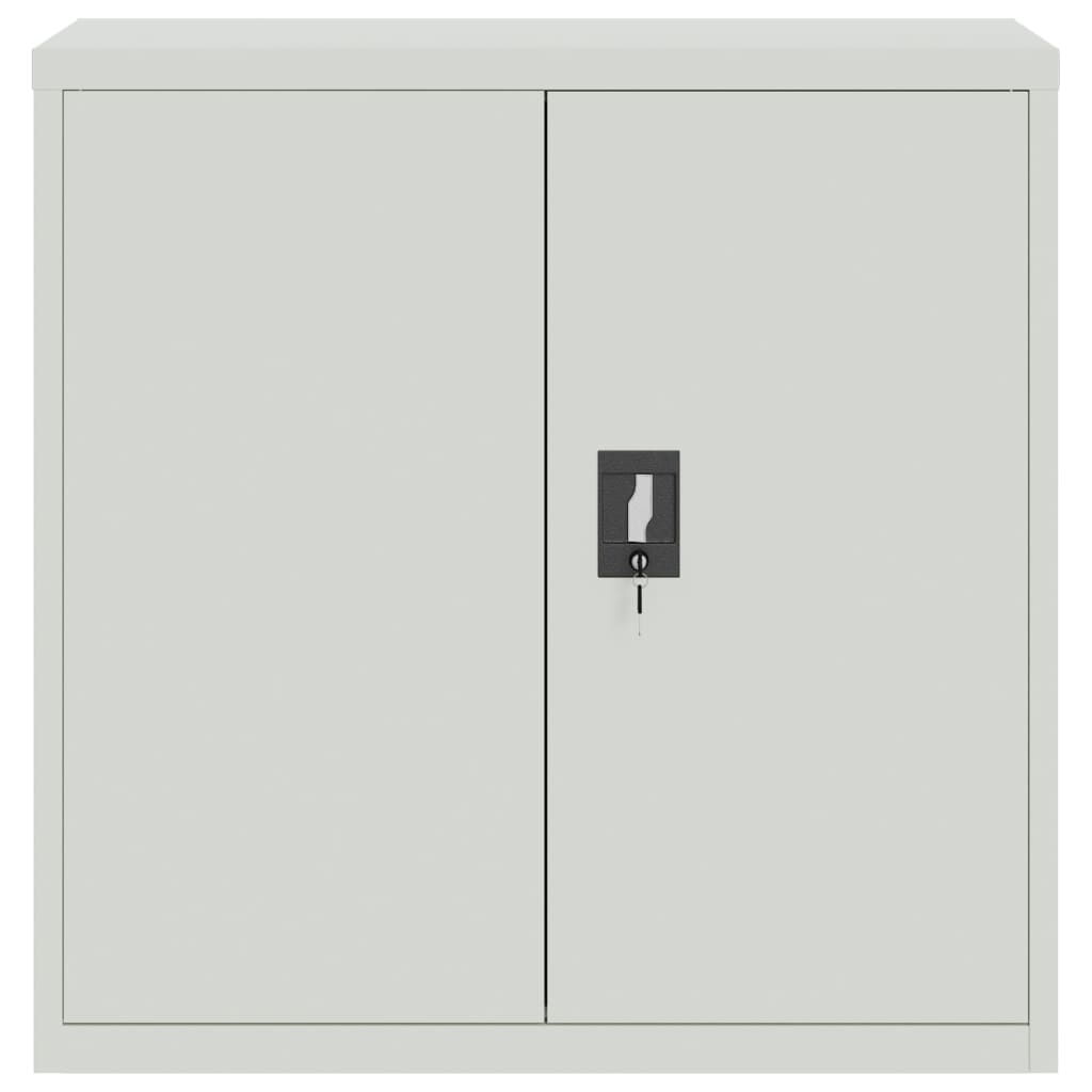 vidaXL Office Cabinet with 2 Doors Grey 90 cm Steel