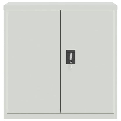 vidaXL Office Cabinet with 2 Doors Grey 90 cm Steel