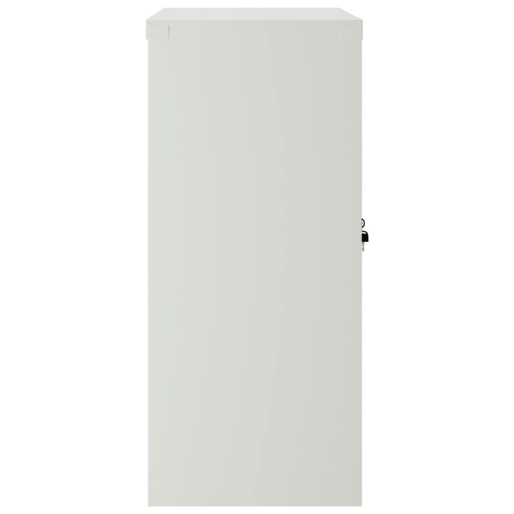 vidaXL Office Cabinet with 2 Doors Grey 90 cm Steel