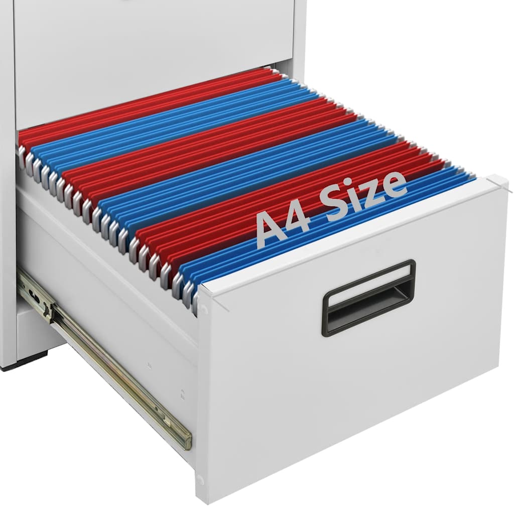 vidaXL Filing Cabinet Light Grey 46x62x102,5 cm Steel