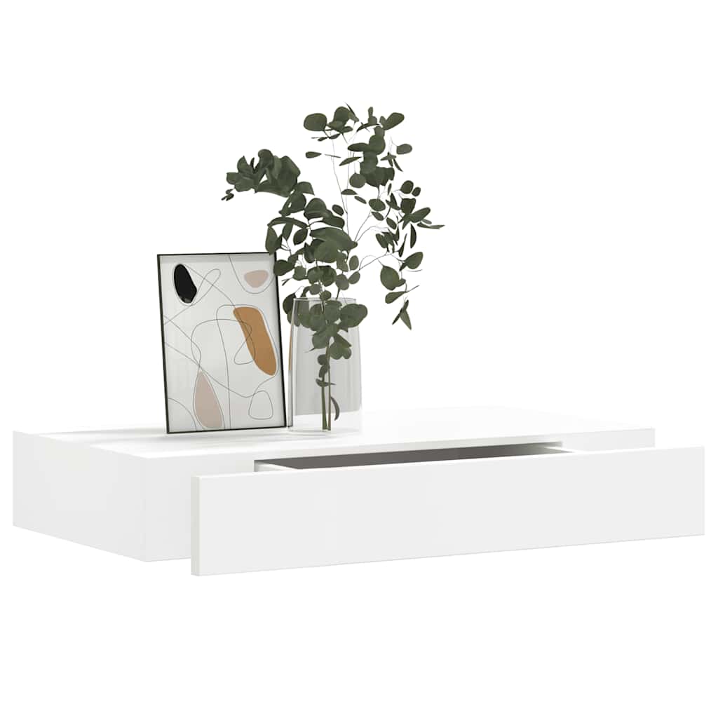 vidaXL Wall Shelf | White | MDF | 48 cm | Wall mounting | Wall Shelf