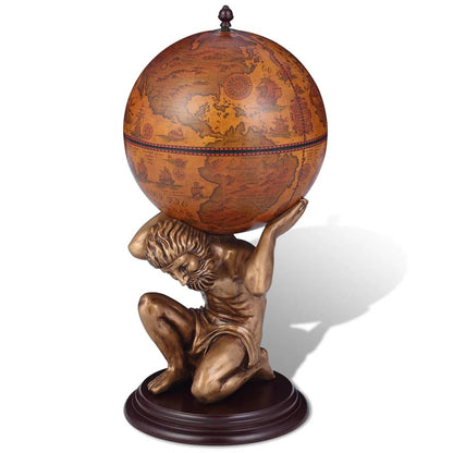 241958 vidaXL Globe Bar Wine Stand Atlas Design 42x42x85 cm