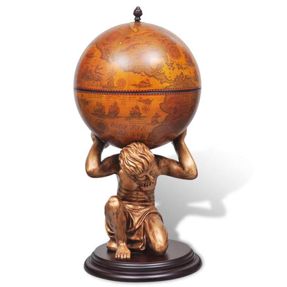 241958 vidaXL Globe Bar Wine Stand Atlas Design 42x42x85 cm