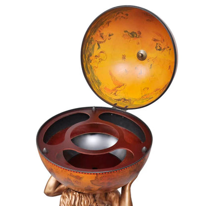 vidaXL Globe Bar Wine Stand Atlas Design 42x42x85 cm