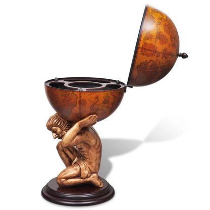 241958 vidaXL Globe Bar Wine Stand Atlas Design 42x42x85 cm