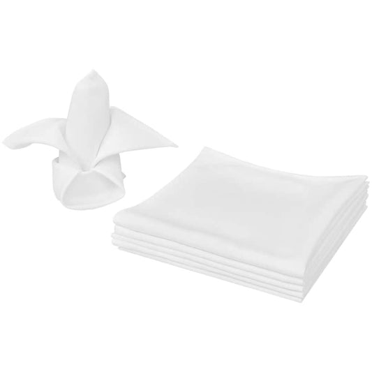10 Dinner Napkins White 50 x 50 cm