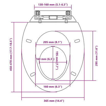 vidaXL Soft-close Toilet Seat White Oval