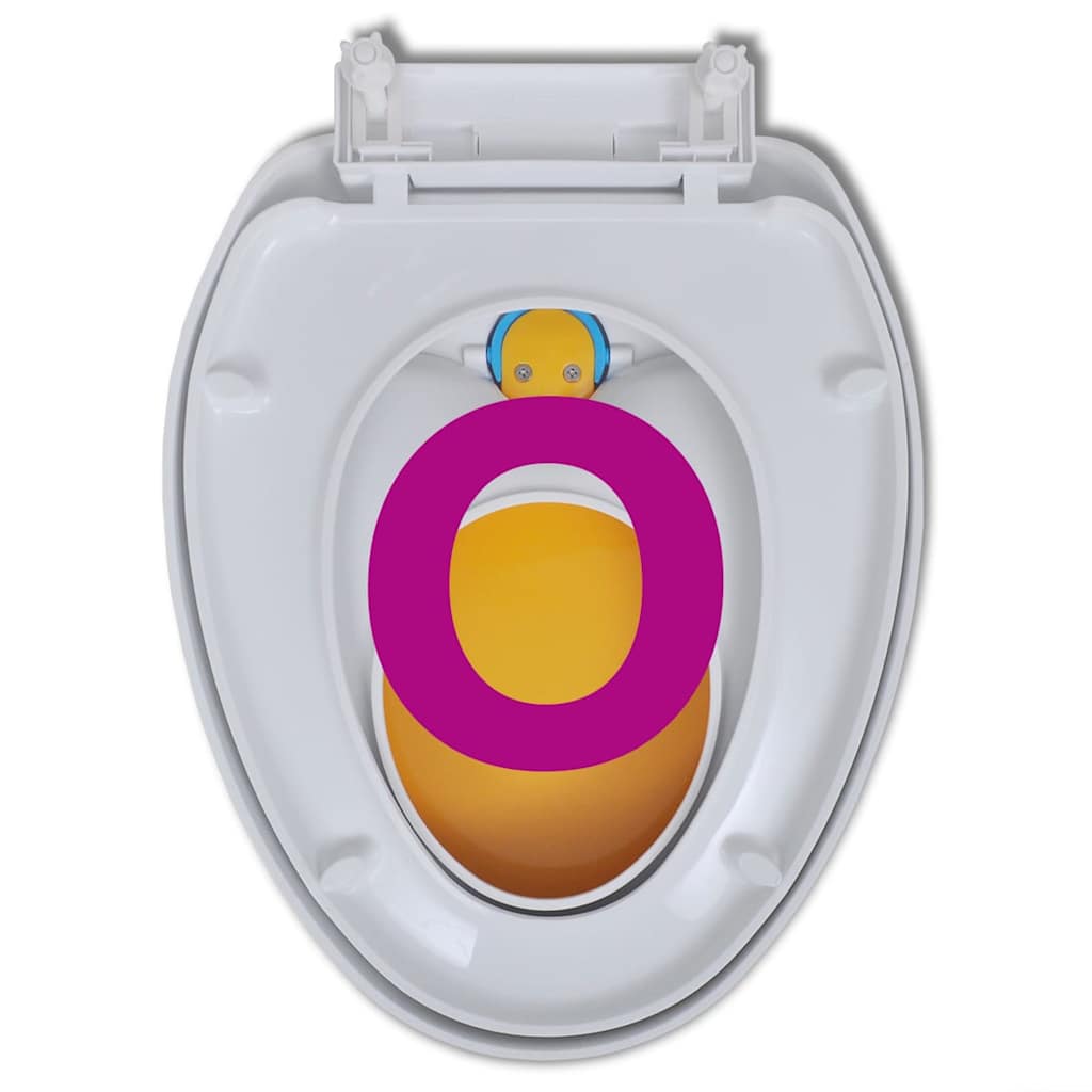 141766 White & Yellow Soft-close Toilet Seat Adults/Children