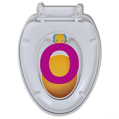 141766 White & Yellow Soft-close Toilet Seat Adults/Children