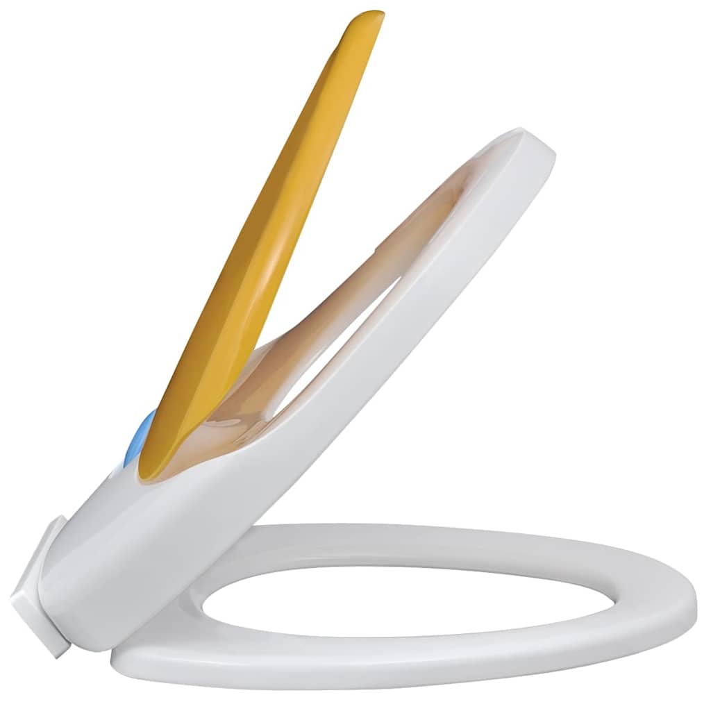 141766 White & Yellow Soft-close Toilet Seat Adults/Children