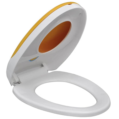 141766 White & Yellow Soft-close Toilet Seat Adults/Children