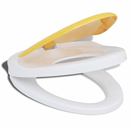 141766 White & Yellow Soft-close Toilet Seat Adults/Children
