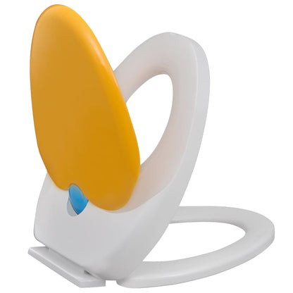 141766 White & Yellow Soft-close Toilet Seat Adults/Children