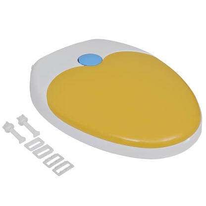 141766 White & Yellow Soft-close Toilet Seat Adults/Children