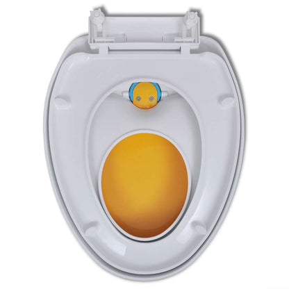 141766 White & Yellow Soft-close Toilet Seat Adults/Children